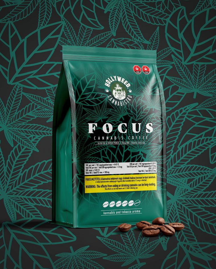 Focus — Kannabiszos dohánykávé, saját pörkölésű szemes kávé