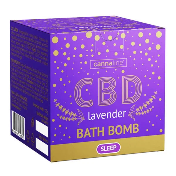 Cannaline levendulás fürdőbomba 100 mg CBD, 125 g – termékfotó a Hollyweed webshopban