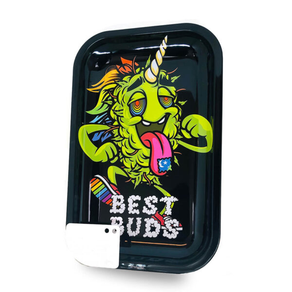 Best Buds LSD Large rolling tray tálca mágneses grinder-kártyával termékfotó a Hollyweed webshopban