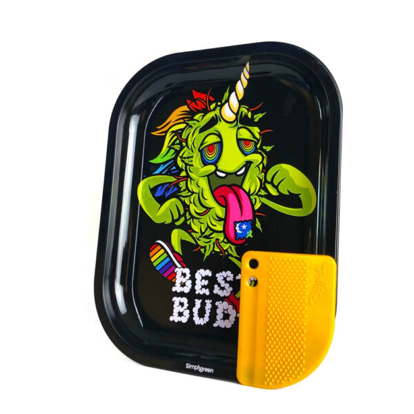 Best Buds LSD Small rolling tray mágneses grinder-kártyával termékfotó a Hollyweed webshopban