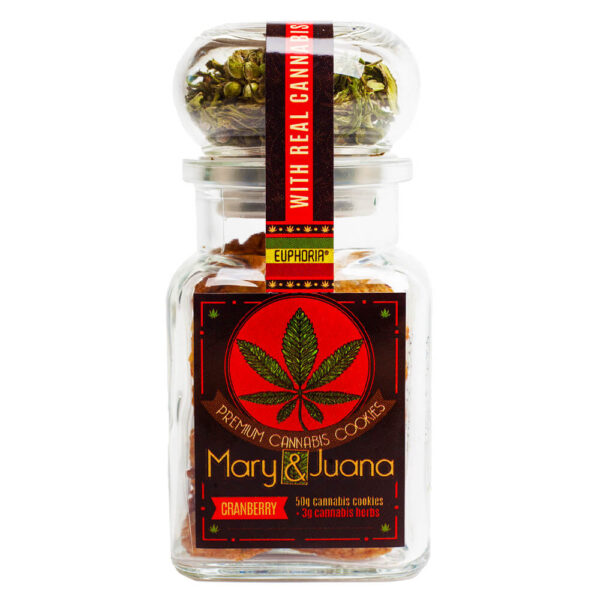 Cranberry Cannabis Kekszek gyógynövényekkel termékfotó a Hollyweed webshopban