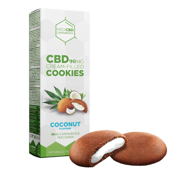 MediCBD kókuszkrémmel töltött kekszek (90 mg CBD) termékfotó a Hollyweed webshopban