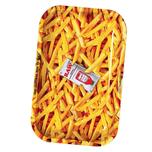 RAW French Fries Medium Metal Rolling Tray tálca termékfotó a Hollyweed webshopban
