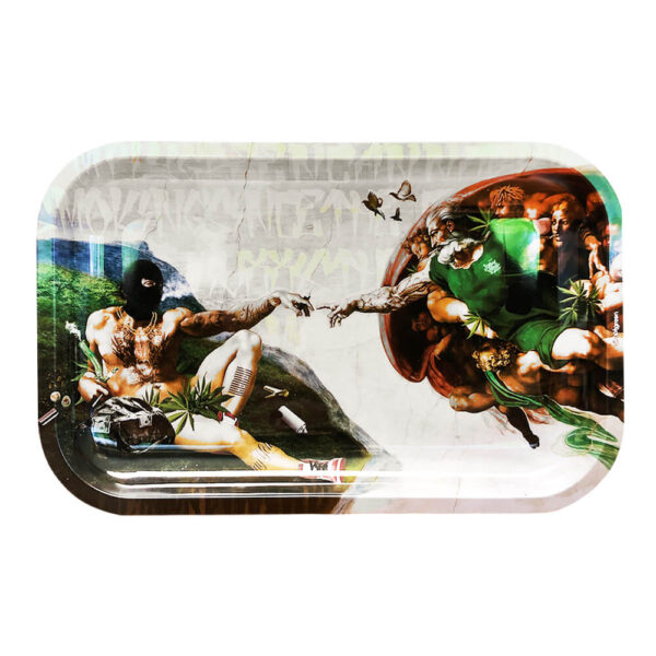 The Creation of Adam Medium Metal Rolling Tray tálca termékfotó a Hollyweed webshopban