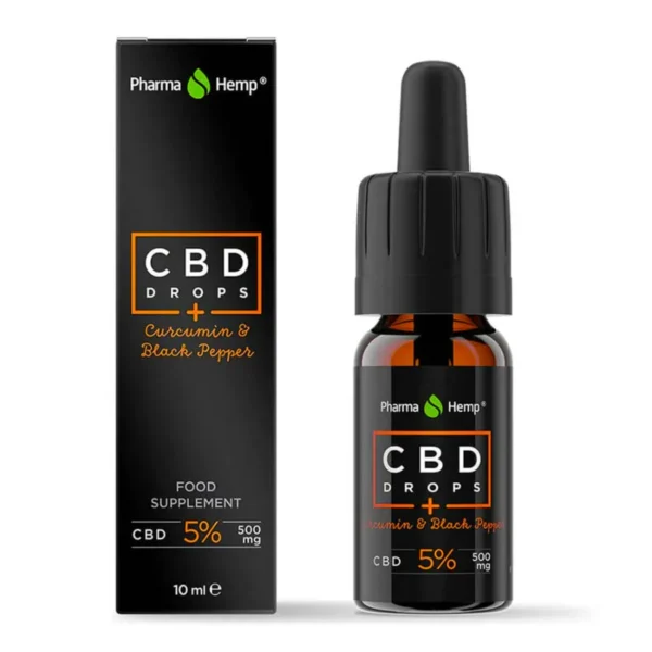 Pharma Hemp CBD cseppek 5% kurkuminnal és fekete borssal (10 ml) termékfotó a Hollyweed webshopban