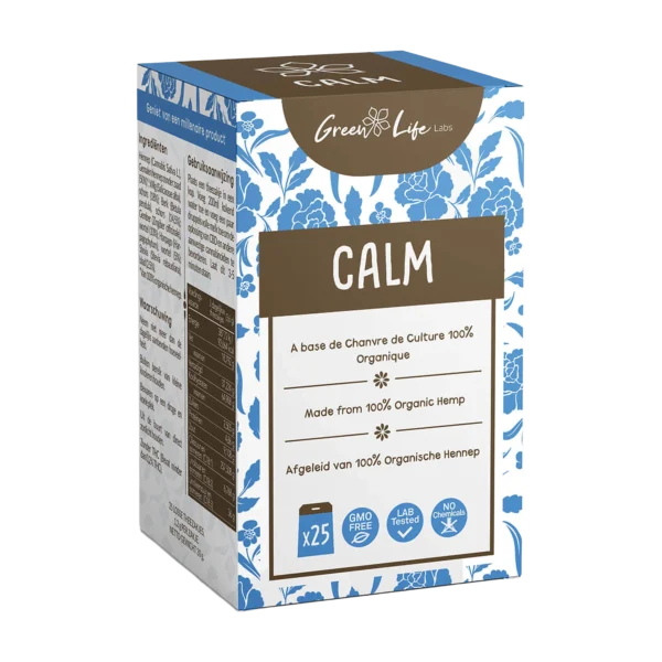 Green Life Labs Calm kenderes filteres tea doboza, 25 filter
