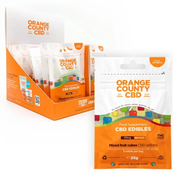 Orange County CBD gumicukor kocka, kis kiszerelés