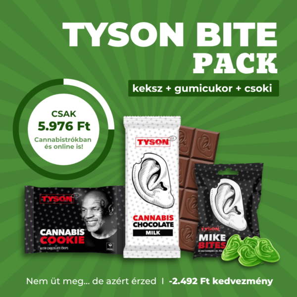Tyson Bite Pack banner — keksz, gumicukor és csokoládé csomagban