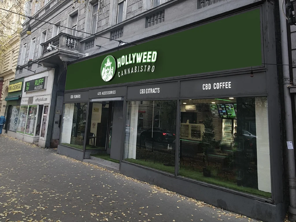 A Hollyweed Cannabistro Rákóczi téri kávézója, Budapest