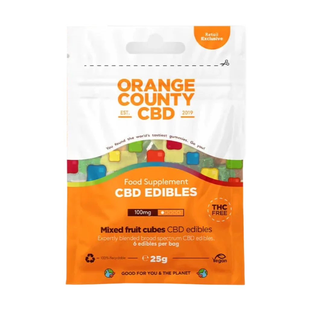 Orange County CBD Mini Grab Bag Cubes Gumicukor 100mg CBD 25g
