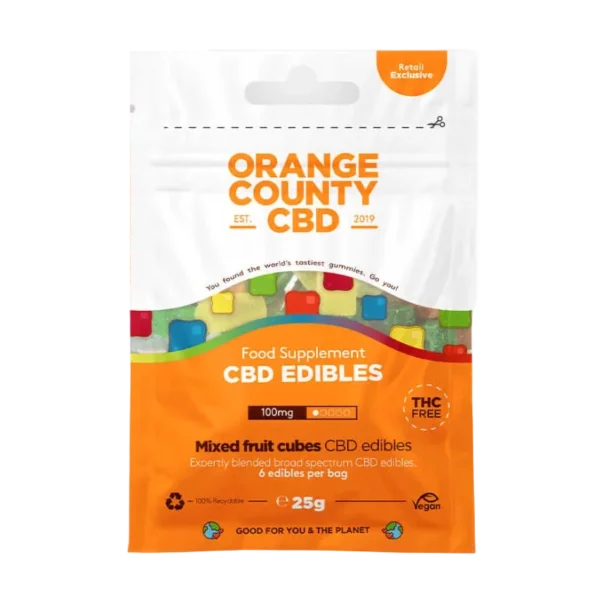 Orange County CBD gumicukor kocka, kis kiszerelés