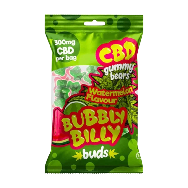 Bubbly Billy görögdinnyés CBD gumicukor zöld tasakban, 300 mg CBD