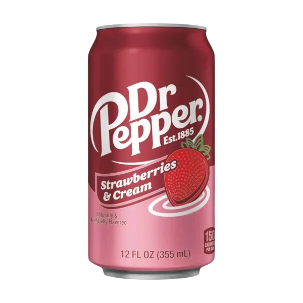 Dr Pepper Strawberries & Cream eper-tejszín ízű üdítő, 355 ml-es amerikai doboz