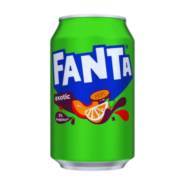 Fanta Exotic egzotikus gyümölcs ízű üdítő, 330 ml-es doboz