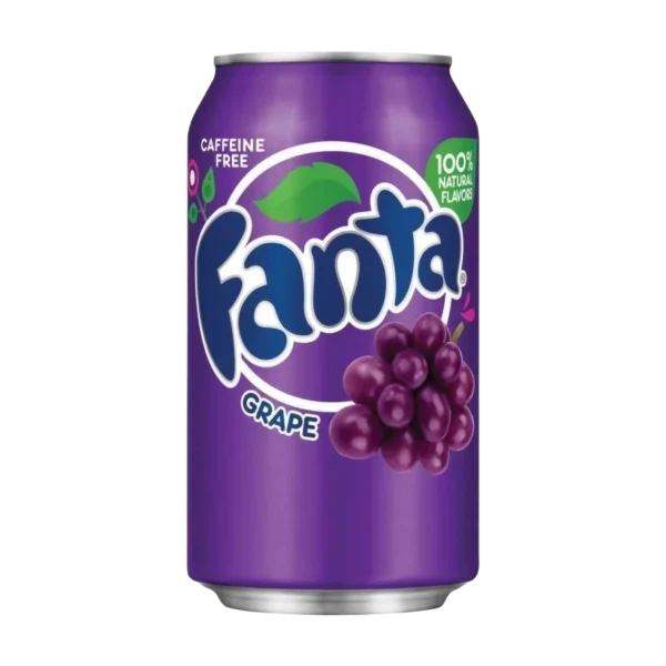 Fanta Grape szőlő ízű üdítő, 355 ml-es amerikai doboz