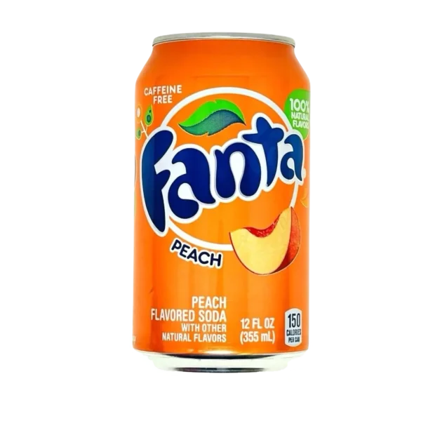 Fanta Peach őszibarack ízű üdítő, 355 ml-es amerikai doboz