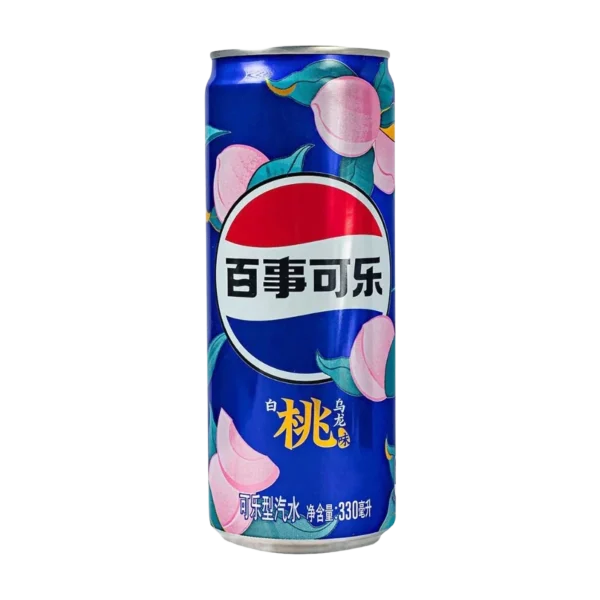 Pepsi White Peach Oolong őszibarack-oolong ízű kóla, 330 ml-es kínai doboz